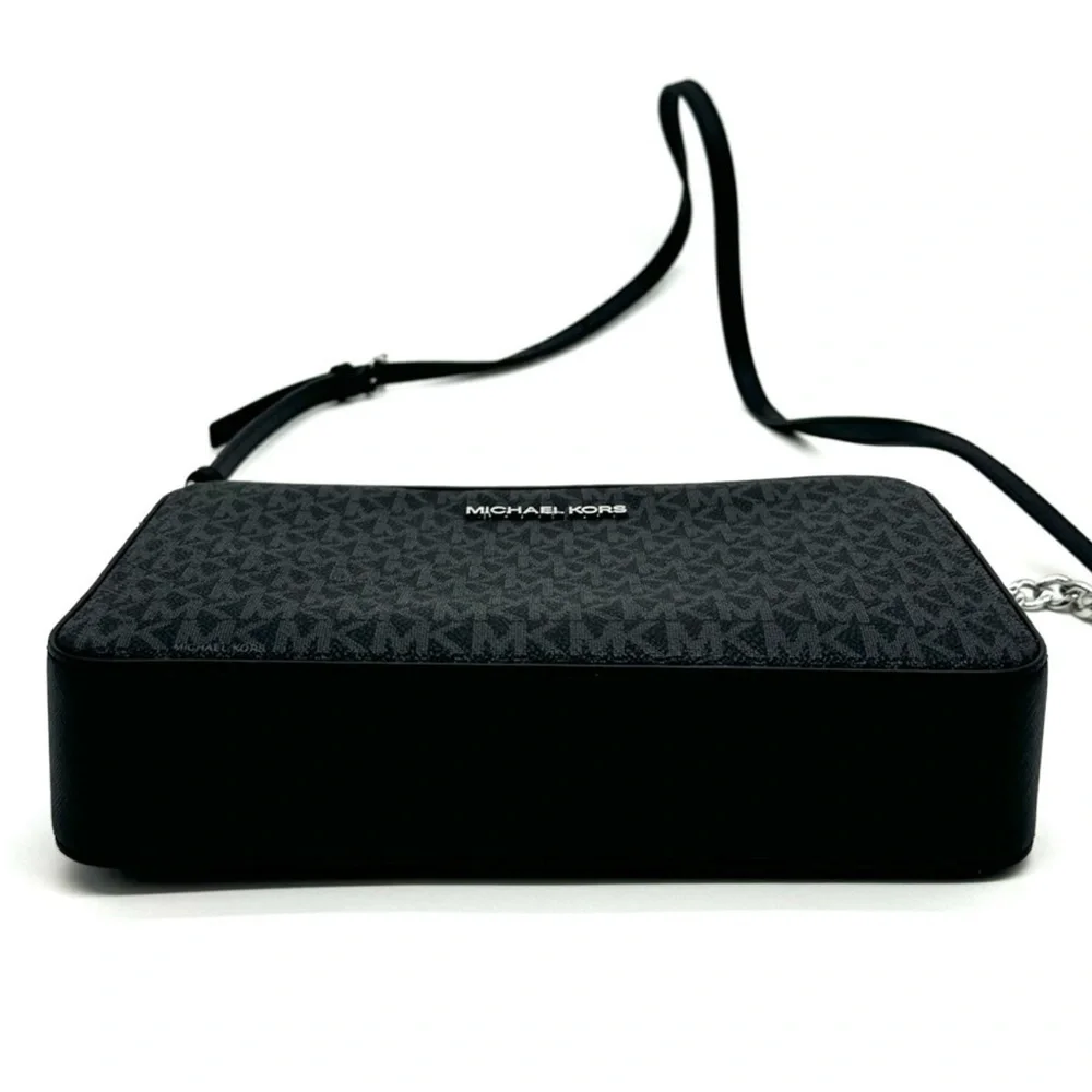 Michael Kors Large Jet Set Item EW Crossbody Bag Black Signature